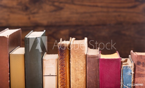 Picture of old book on a shelf
